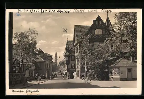 AK Meiningen, Blick in die Georgstrasse