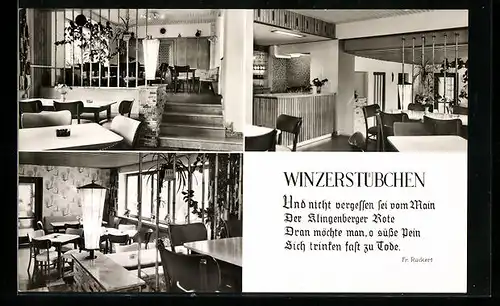 AK Klingenberg /Main, Winzerstübchen v. Ludwig Adrian, Bergwerkstr. 12