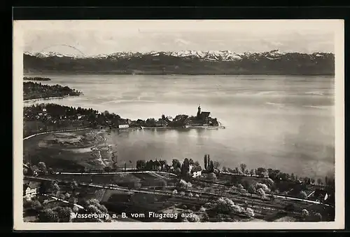 AK Wasserburg a. B., Ortsansicht vom Flugzeug aus