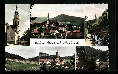 AK Stadtsteinach i. Frankenwald, Ortsansicht, Postbauten, Waffenhammer