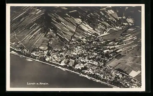 AK Lorch a. Rhein, Ortsansicht aus dem Flugzeug