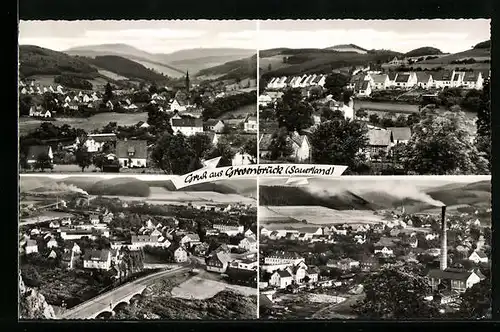 AK Grevenbrück /Sauerland, Ortsansichten mit Umland