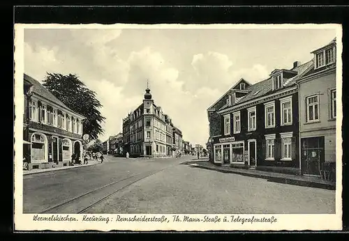 AK Wermelskirchen, Kreuzung Remscheiderstr, Th. Mann-Str. und Telegrafenstr.