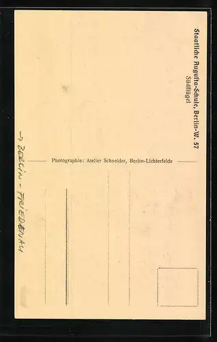 AK Berlin-Friedenau, Staatliche Augusta-Schule, Südflügel