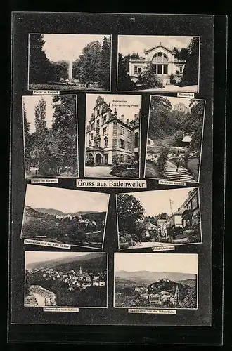 AK Badenweiler, Kurpark, Marmorbad, Friedrichstrasse