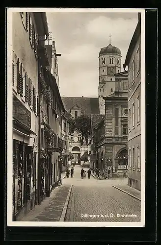 AK Dillingen a. d. D., Blick in die Kirchstrasse