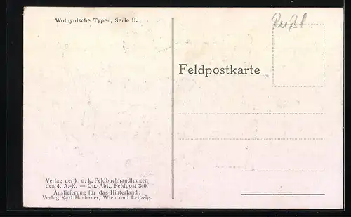 AK Alter Pole in Winterkleidung holt Wasser