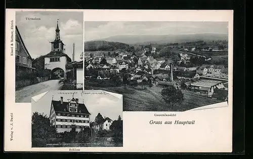 AK Hauptwil, Ortsansicht, Schloss, Türmchen