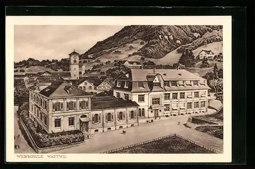 Künstler-AK Wattwil, Blick auf die Webschule