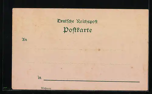 Lithographie Wanzleben, Strassenpartie im Ort