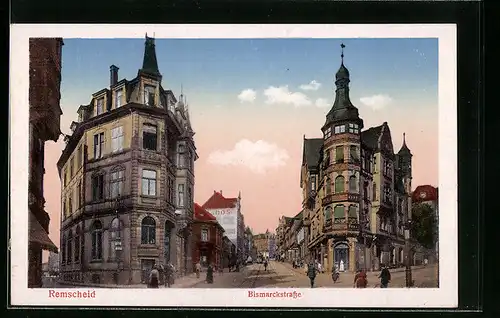 AK Remscheid, Blick in die Bismarckstrasse