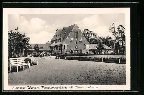 AK Berlin-Wannsee, Verwaltungsgebäude mit Kassen und Post