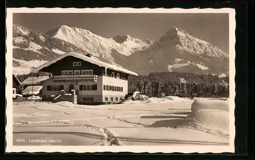 AK Fischen i. bayr. Allgäu, Landhaus Martin im Winter