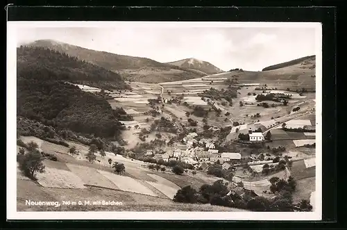 AK Neuenweg, Ortsansicht mit Belchen