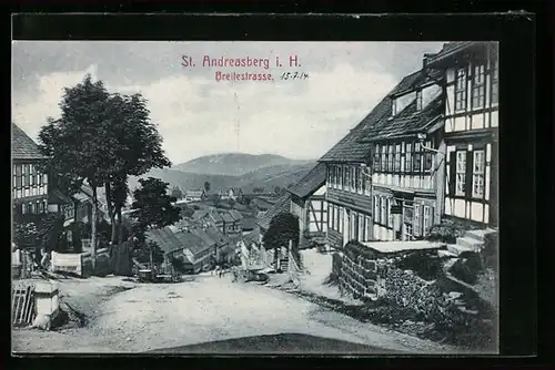 AK St. Andreasberg i. H., Ortsansicht mit Breitestrasse