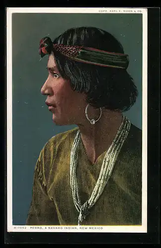 AK New Mexico, Pedro, A Navaho Indian, Indianer mit Halskette