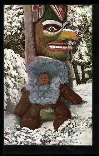AK An Eskimo Teddy Bear, Baby im Winter