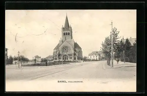 AK Basel, Blick auf die Pauluskirche