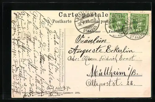 AK Basel, Blick auf die Pauluskirche