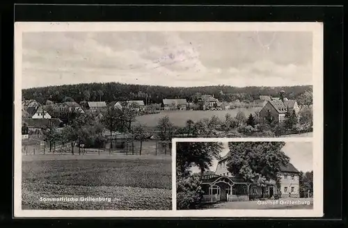 AK Grillenburg, Ortsansicht und Gasthof Grillenburg