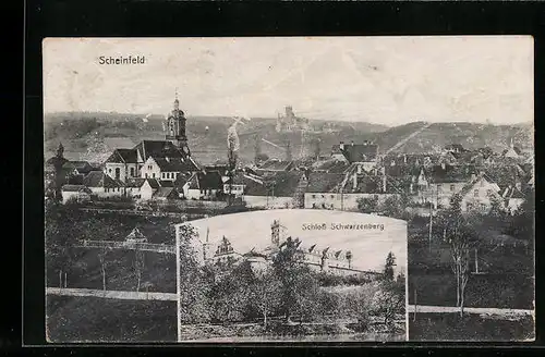 AK Scheinfeld, Ortsansicht und Schloss Schwarzenberg