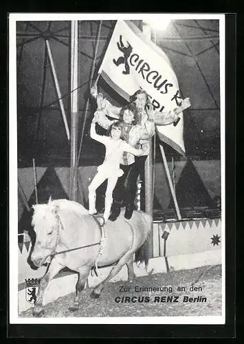 AK Berlin, Erinnerung an Zirkus Renz, Kinder auf dem Pony