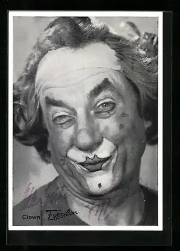 AK Autogrammkarte von Zirkus-Clown Fypsilon