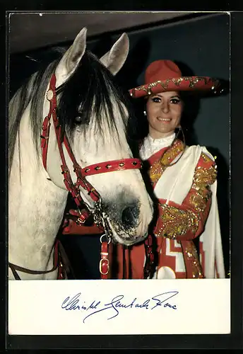 AK Autogrammkarte v. Christel Sembach-Krone d. Zirkus Krone