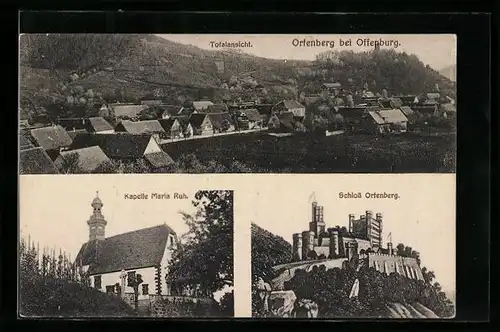 AK Ortenberg, Totalansicht, Kapelle Maria Ruh und Schloss Ortenberg