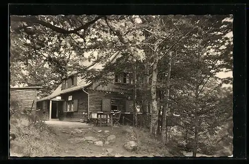 AK Kirchberg bei Zwickau, HO-Gaststätte Anton-Günther-Berghaus auf dem Borberg