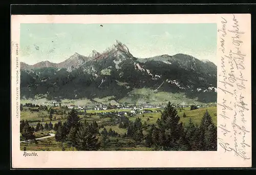 AK Reutte, Landschaftspanorama mit Gebirgsblick