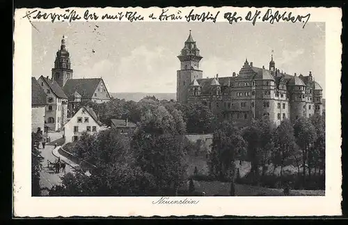 AK Neuenstein, Teilansicht mit Schloss