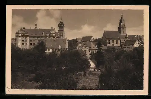 AK Neuenstein, Teilansicht mit Schloss