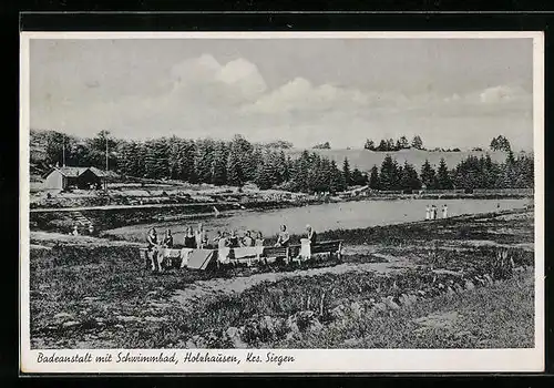 AK Holzhausen Krs. Siegen, Badeanstalt mit Schwimmbad