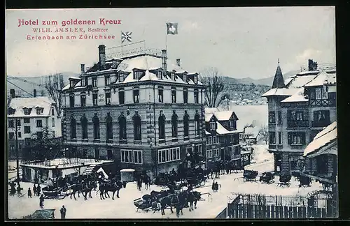 AK Erlenbach am Zürichsee, Hotel zum goldenen Kreuz