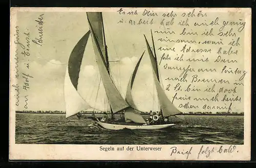 AK Segeln auf der Unterweser