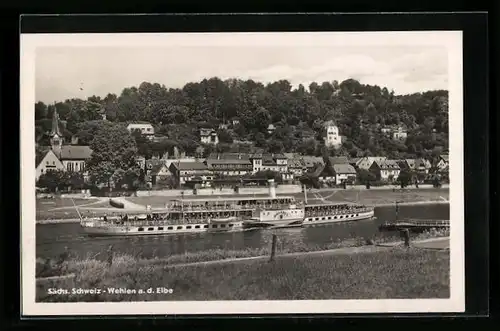 AK Wehlen a. d. Elbe, Dampfer Dresden