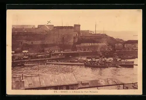AK Brest, L`Entrée du Port Militaire