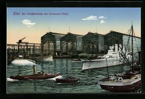 AK Kiel, Die Schiffbauhöfe der Germania-Werft, Kriegshafen