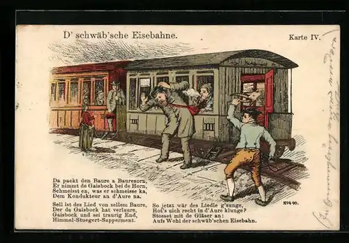 AK D`schwäbische Eise`bahne, Karte IV., Scherz