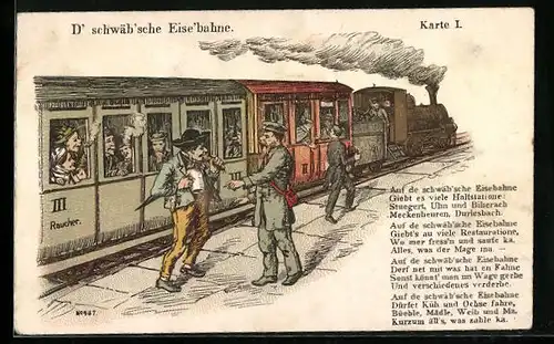 AK Eisenbahn, D schwäb sche Eise bahne, Karte I.