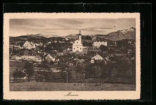 AK Murnau, Panorama mit Kirche