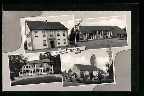 AK Neukirch, Rathaus, Blick zur Kirche