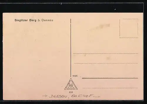 AK Dessau, Partie am Restaurant Sie Berg, Waldpartie mit Hirschen