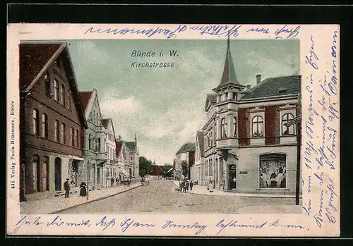 AK Bünde i. W., Blick in die Kirchstrasse
