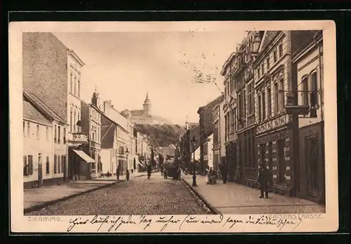 AK Siegburg, Kaiserstrasse mit Passanten