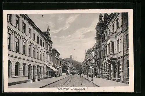 AK Siegburg, Kaiserstrasse mit Geschäft