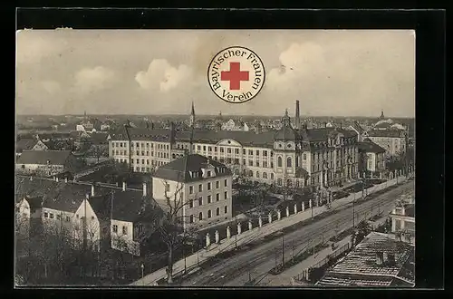 AK München, Rotes Kreuz, Partie in der Nymphenburgerstrasse