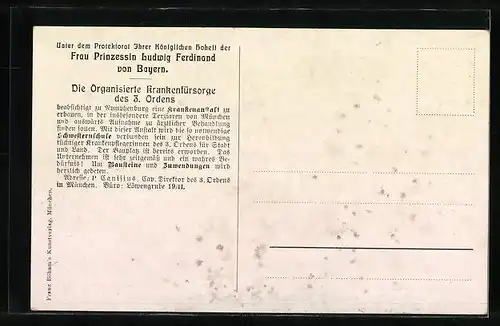 Künstler-AK München-Nymphenburg, Krankenanstalt des III. Ordens