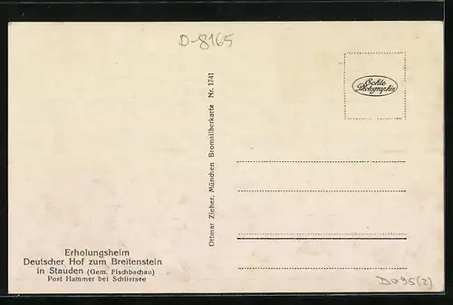 AK Stauden, Erholungsheim Deutscher Hof z. Breitenstein